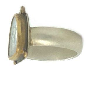 Sterling/22k Ananda Khalsa Willow Moon Ring
